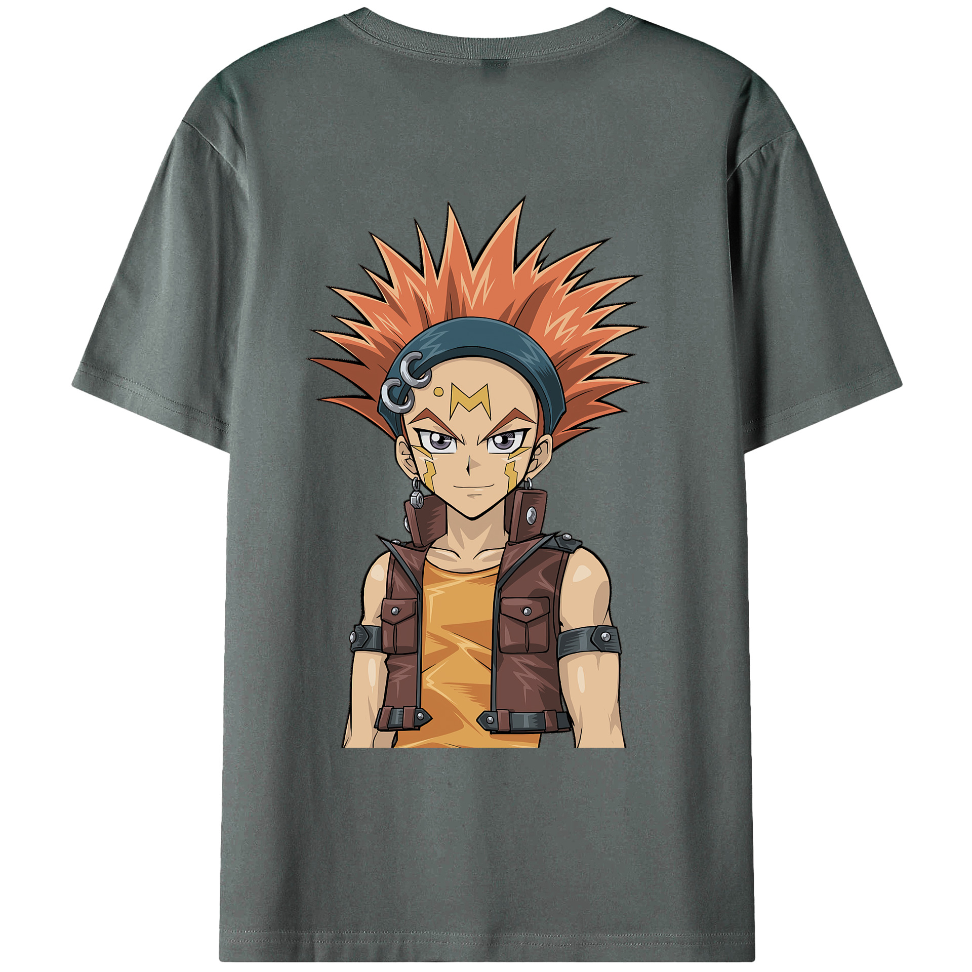 （画像用） 遊☆戯☆王 Yu-Gi-Oh! 綿100％ メンズ半袖Tシャツ（バックプリント） 通気性